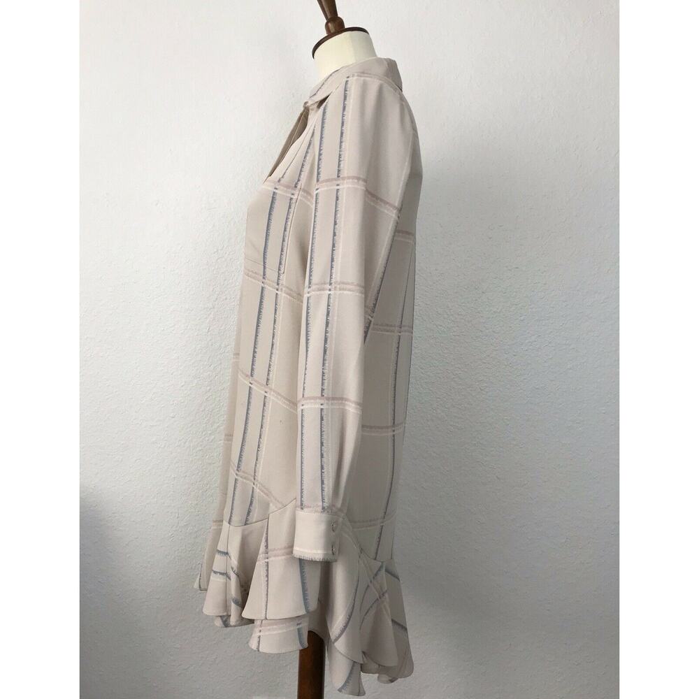 BCBGMaxAzria Dress Peggy Drop Waist Plaid Swing Mini Preppy Contemporary Modern - Picture 7 of 12